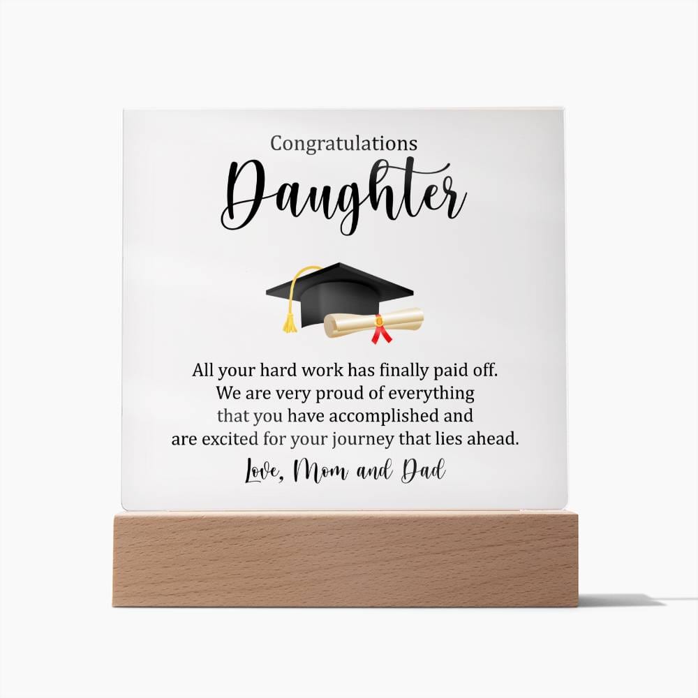 Graduation Acrylic plaque Light Up Message Congrats Daughter Class of 2023 Graduation Gift for Daughter