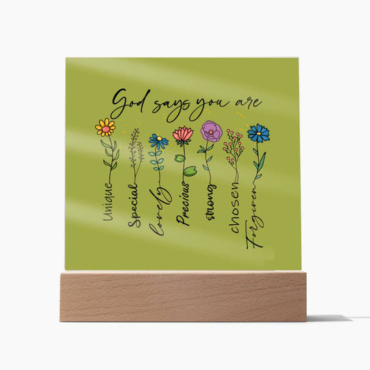 God Says You Are Acrylic Plaque