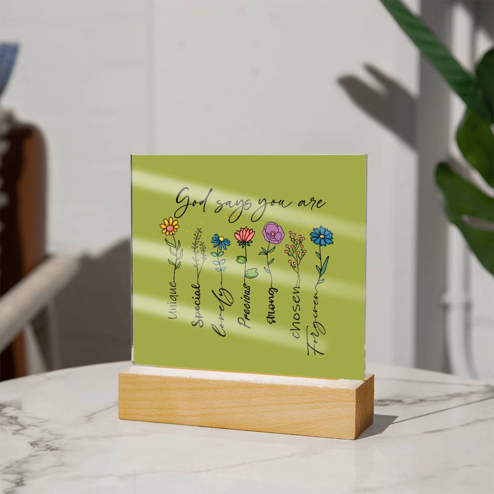 God Says You Are Acrylic Plaque