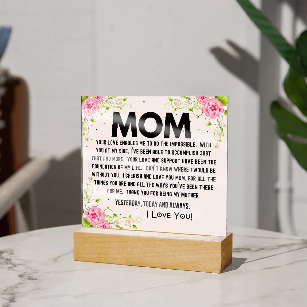 Gift For Mom - I Cherish And Love You Acrylic Plaque