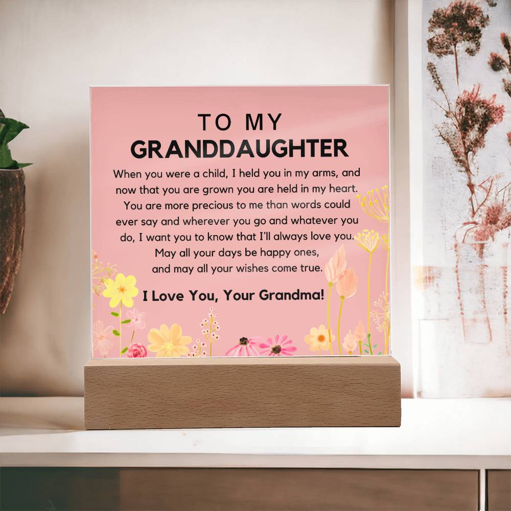 To My Granddaughter From Grandma - You Are Precious Acrylic Plaque