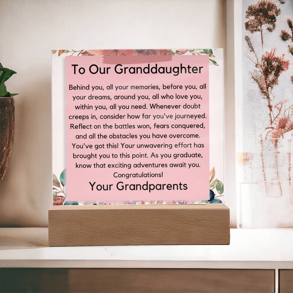 To Our Granddaughter - Congratulations Acrylic Plaque