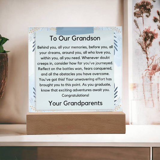 To Grandson From Grandparent - Congratulations Acrylic Plaque