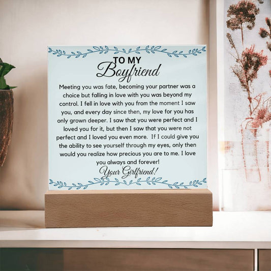 To My Boyfriend - The Moment I Saw You Acrylic Plaque