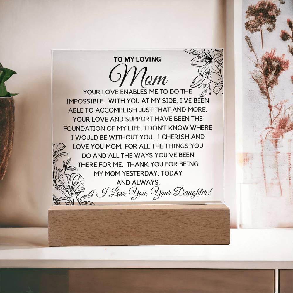 To Beautiful Mom - I Cherish And Love You Acrylic Plaque