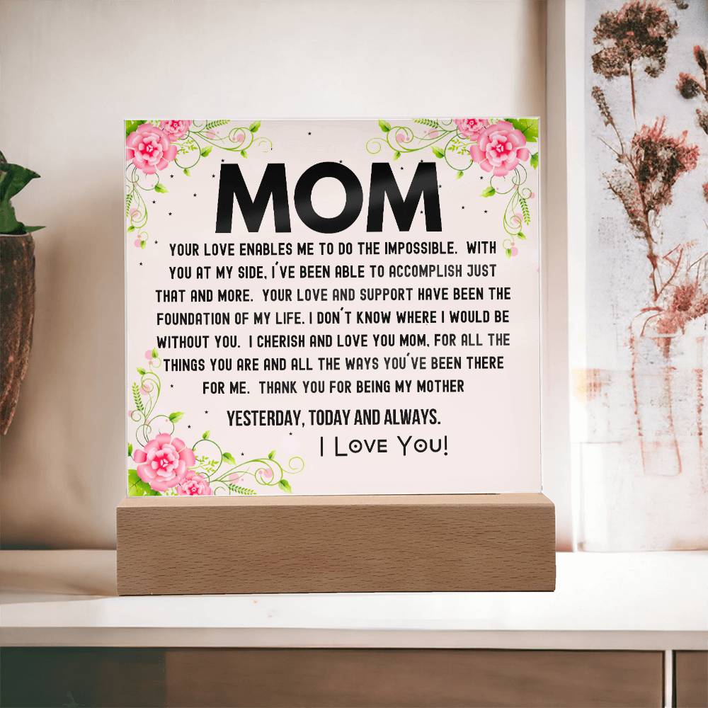 Gift For Mom - I Cherish And Love You Acrylic Plaque