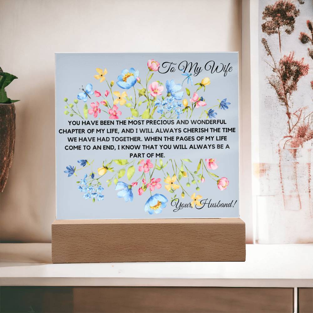 To My Wife - Most Precious Acrylic Plaque