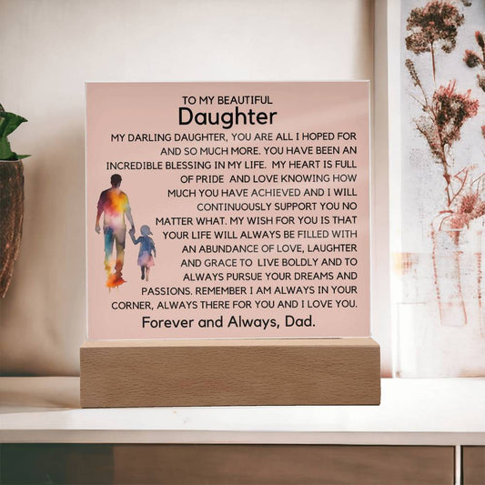 To Beautiful Daughter - Your Dreams Acrylic Plaque