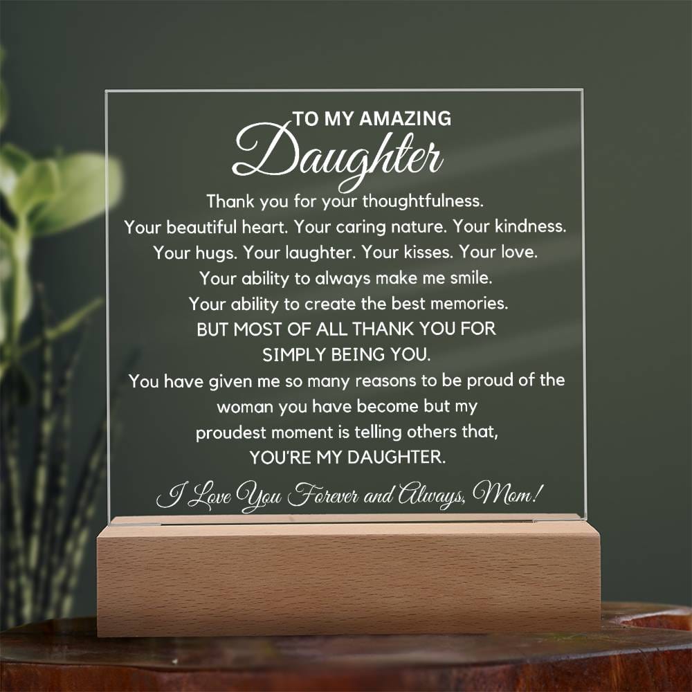 To Amazing Daughter - Thank You Acrylic Plaque