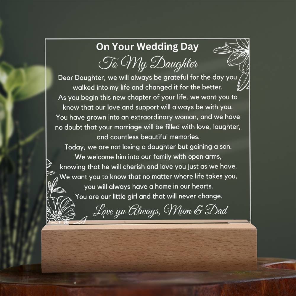 To Daughter On Wedding Day  - You Are Our Little Girl Acrylic Plaque