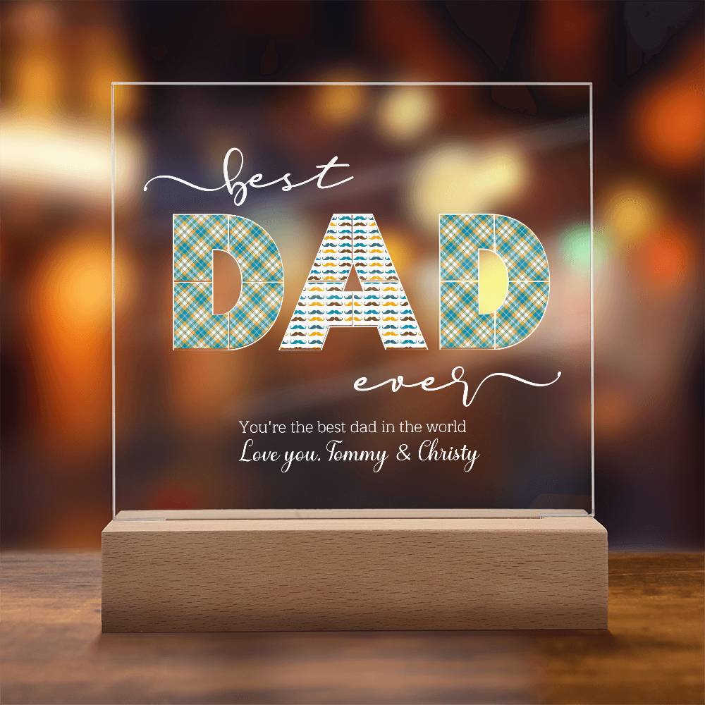 Gift For Dad - Best Dad Ever Acrylic Plaque Lamp