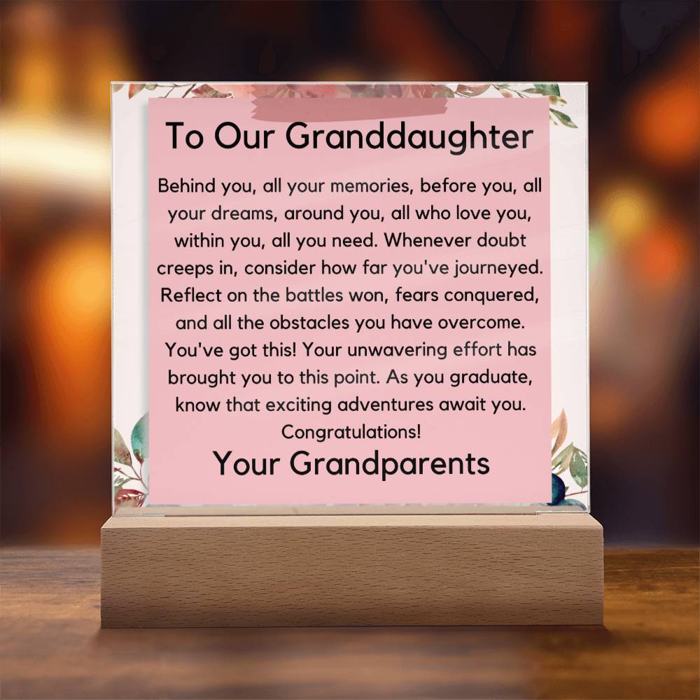 To Our Granddaughter - Congratulations Acrylic Plaque