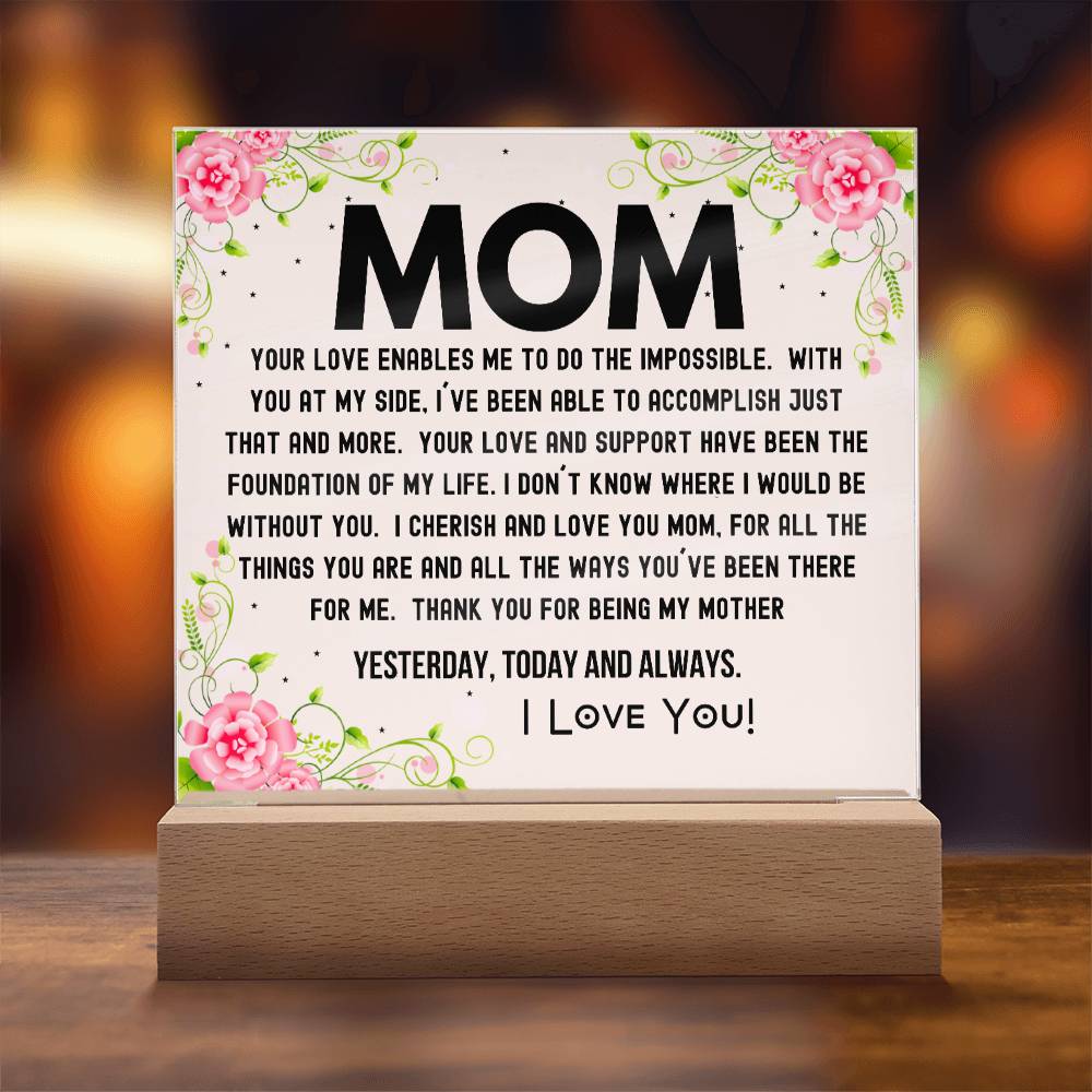 Gift For Mom - I Cherish And Love You Acrylic Plaque