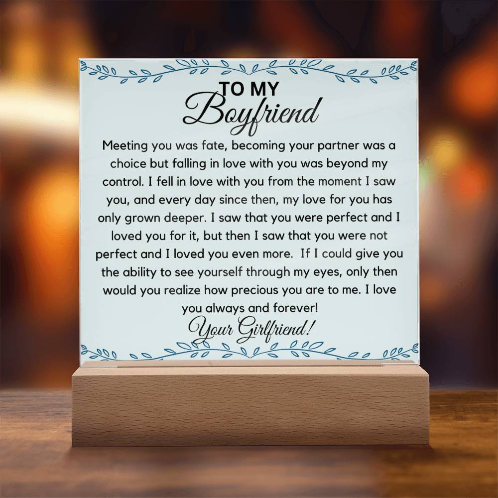 To My Boyfriend - The Moment I Saw You Acrylic Plaque