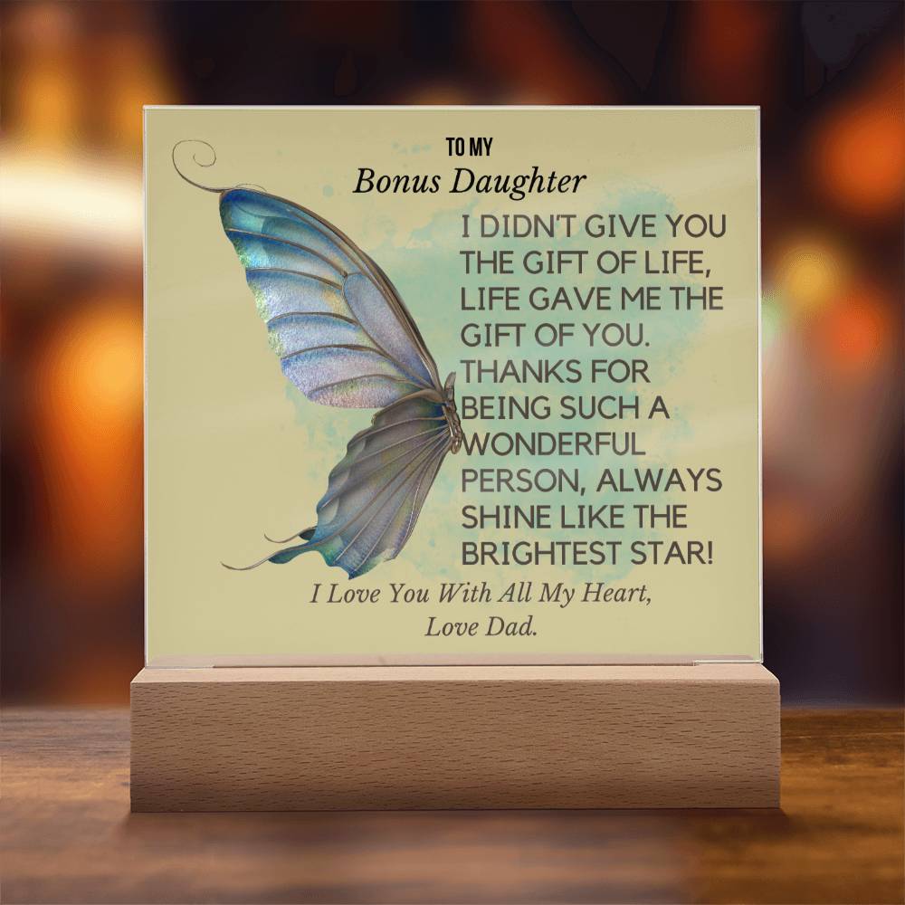 To My Bonus Daughter - Brightest Star Acrylic Plaque