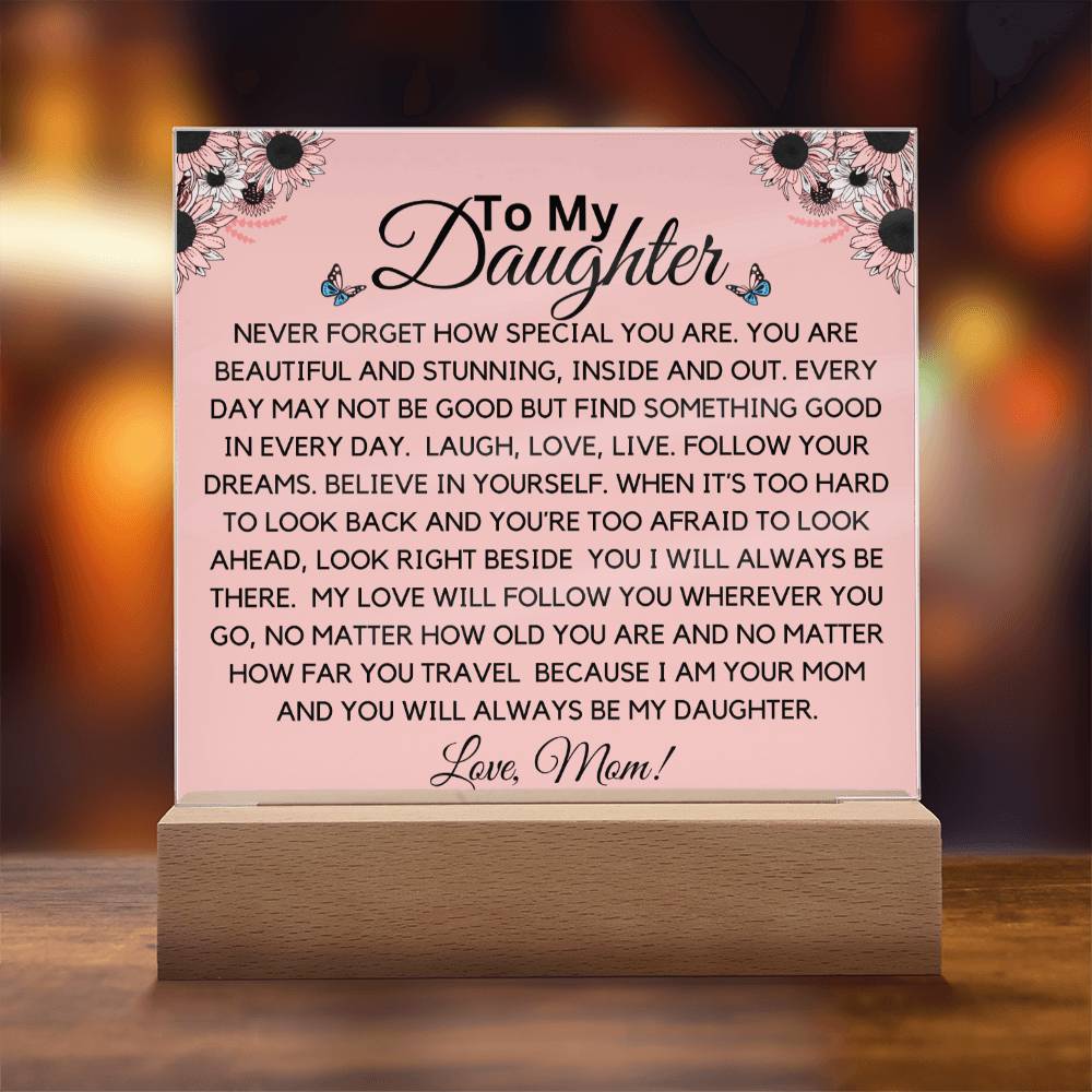 To My Daughter From Mom - Believe In Yourself Acrylic Plaque