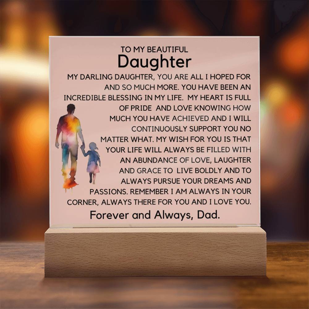 To Beautiful Daughter - Your Dreams Acrylic Plaque