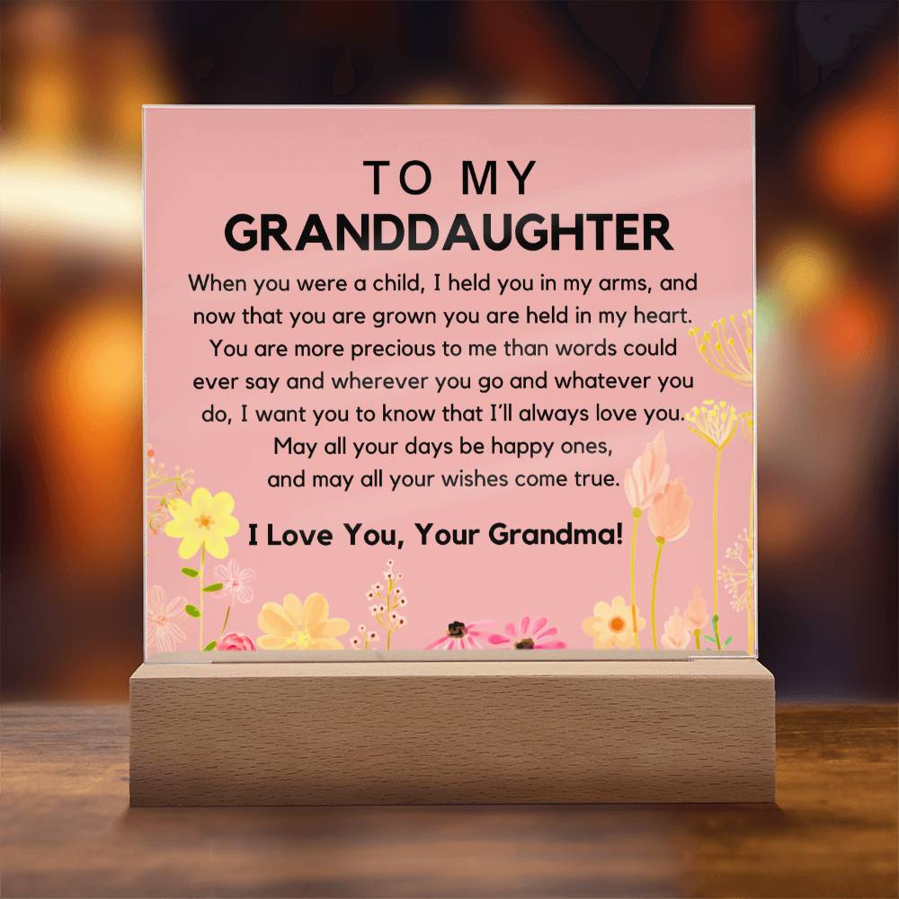 To My Granddaughter From Grandma - You Are Precious Acrylic Plaque