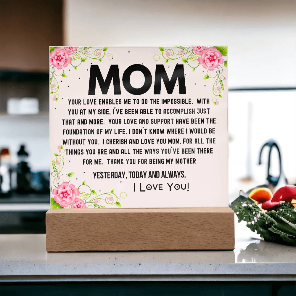 Gift For Mom - I Cherish And Love You Acrylic Plaque