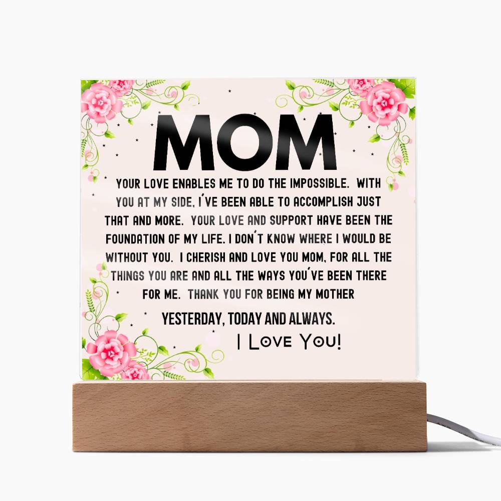 Gift For Mom - I Cherish And Love You Acrylic Plaque