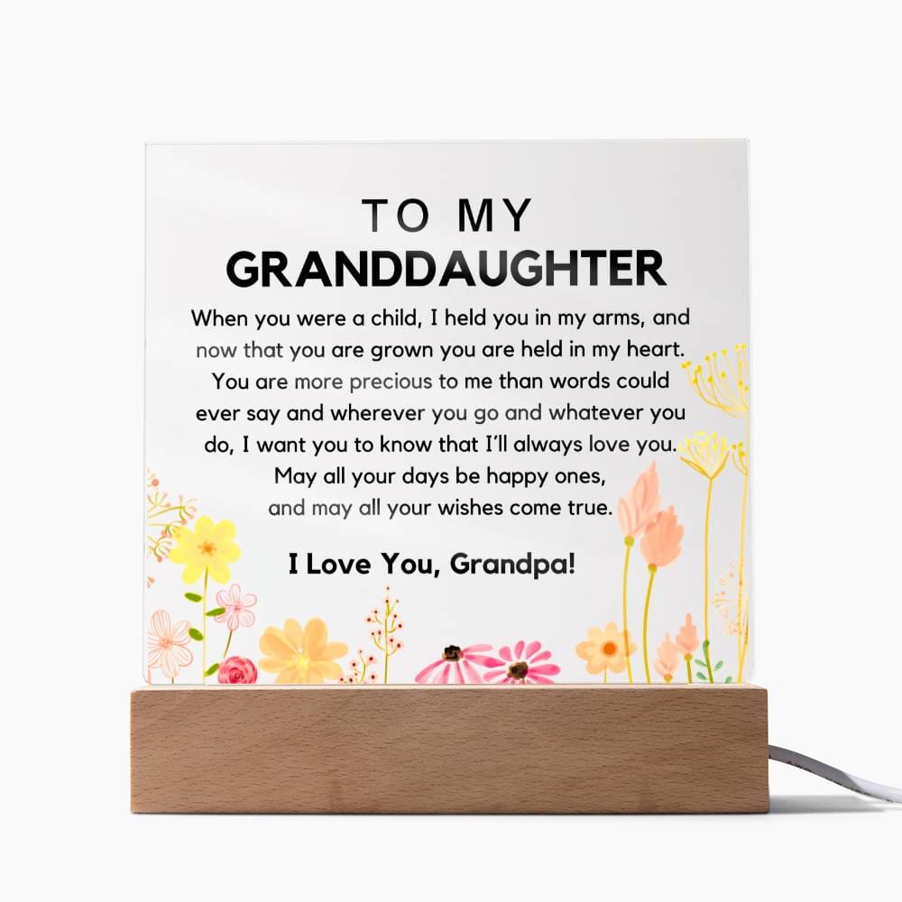 To My Granddaughter - You Are Held In My Heart Acrylic Plaque