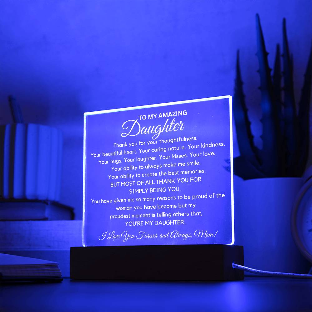 To Amazing Daughter - Thank You Acrylic Plaque