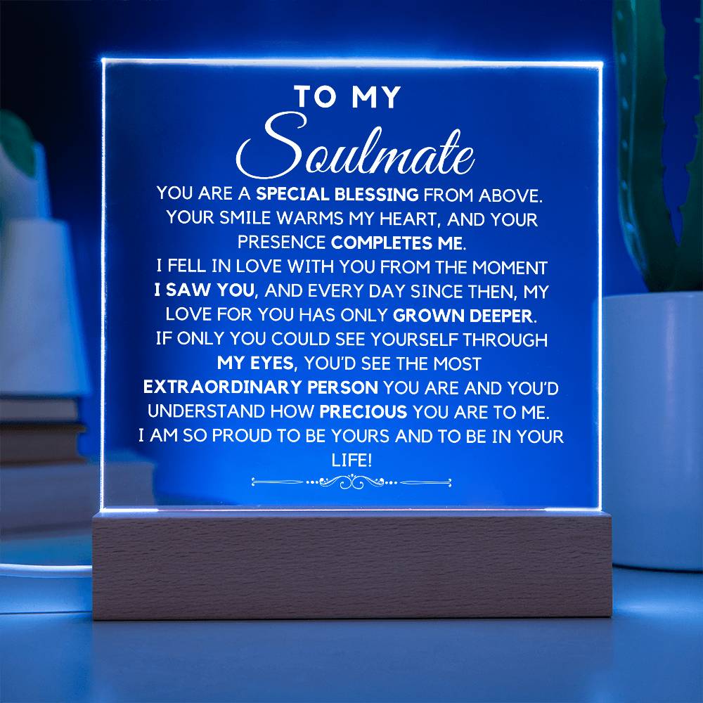 To My Soulmate - You Are My Special Blessing Acrylic Plaque