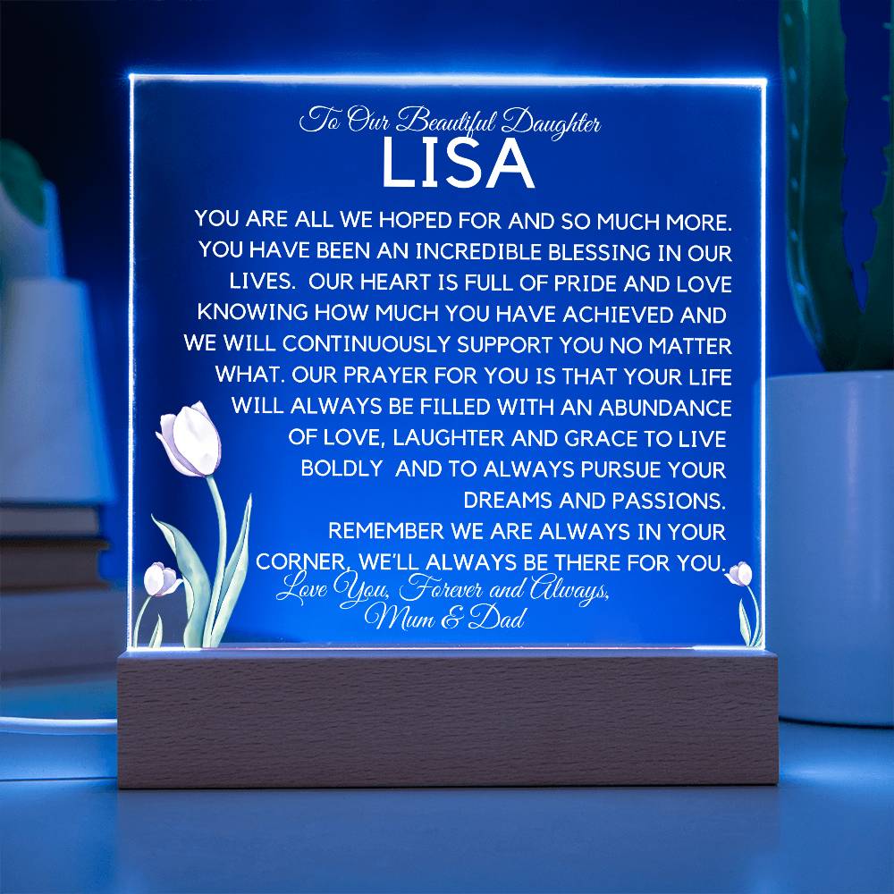 Custom Name To Beautiful Daughter - Pursue Your Dreams Acrylic Plaque