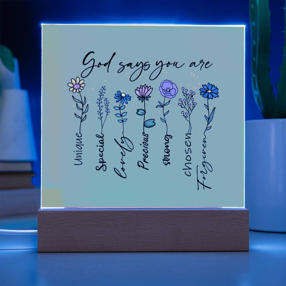 God Says You Are Acrylic Plaque