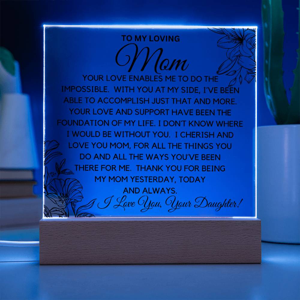 To Beautiful Mom - I Cherish And Love You Acrylic Plaque