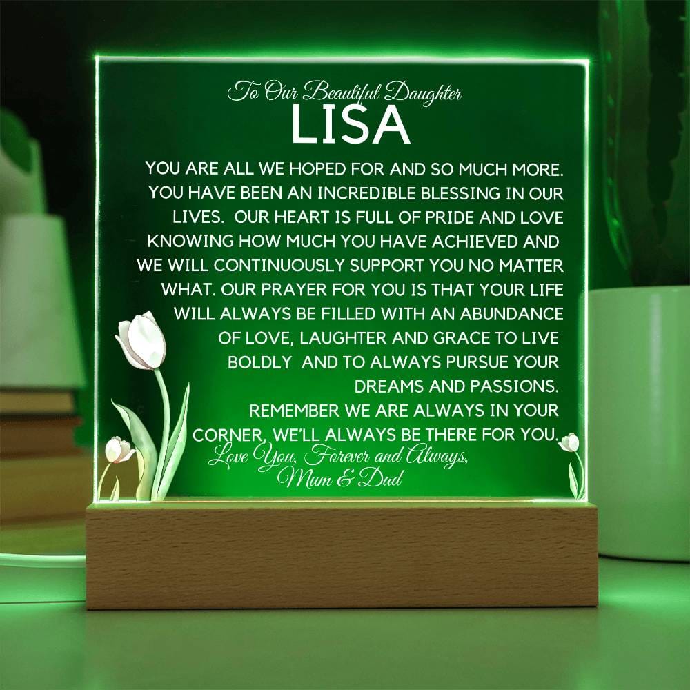 Custom Name To Beautiful Daughter - Pursue Your Dreams Acrylic Plaque