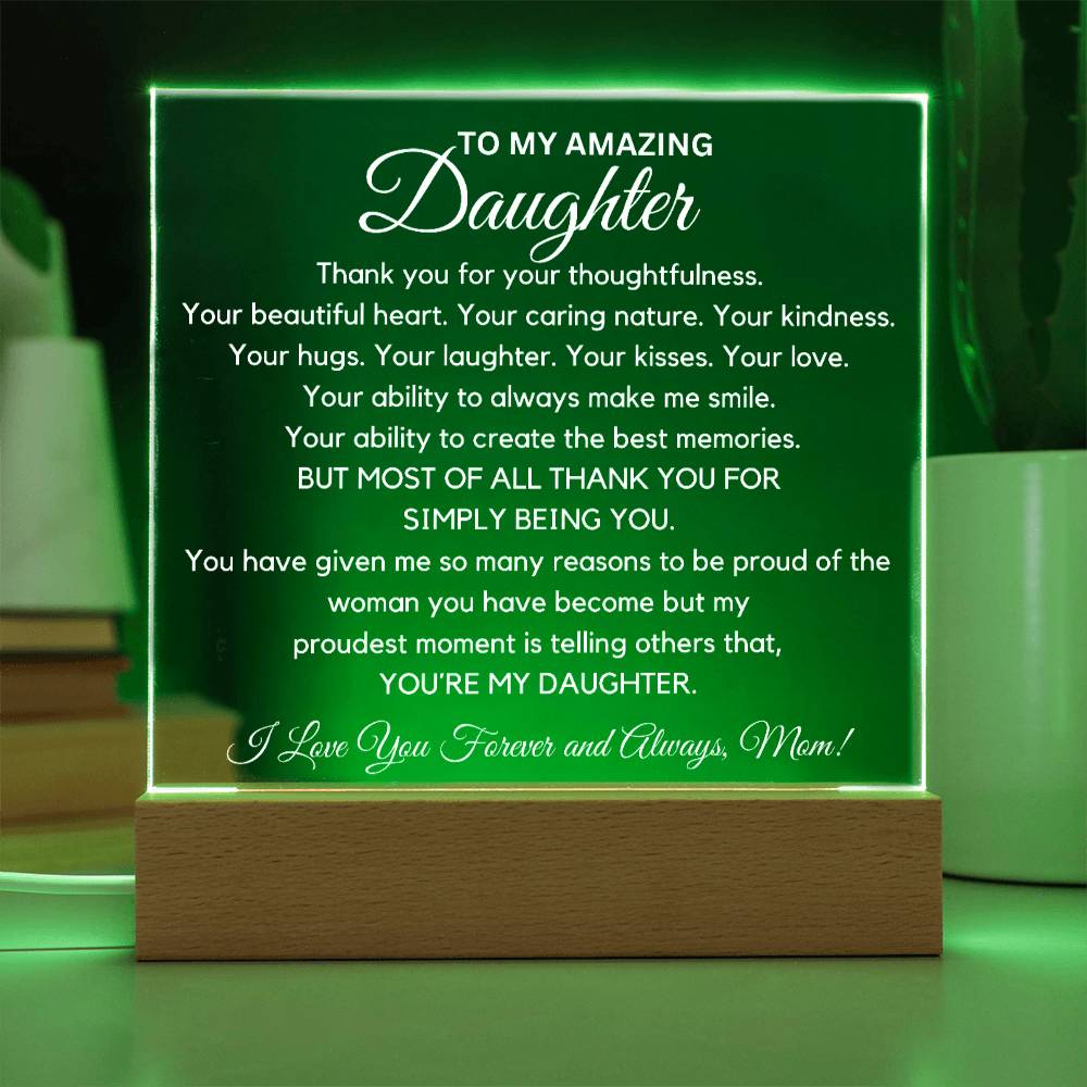 To Amazing Daughter - Thank You Acrylic Plaque