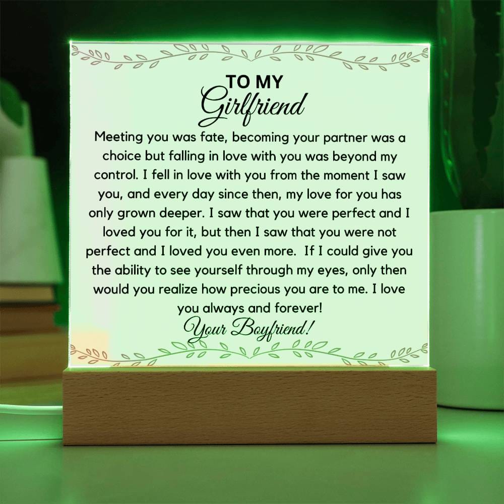 To My Girlfriend - The Moment I Saw You Acrylic Plaque