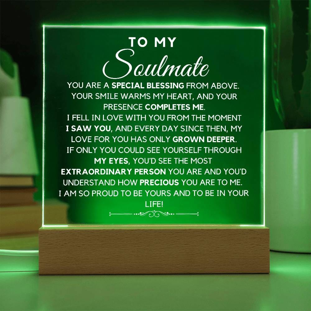 To My Soulmate - You Are My Special Blessing Acrylic Plaque