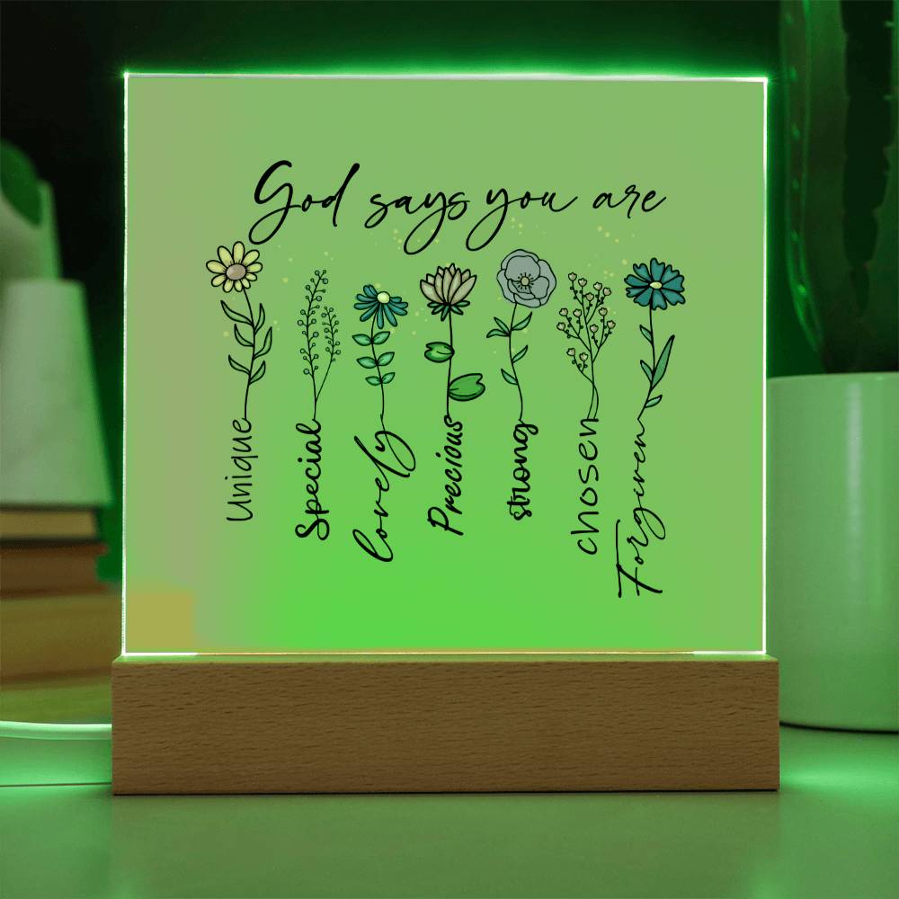 God Says You Are Acrylic Plaque