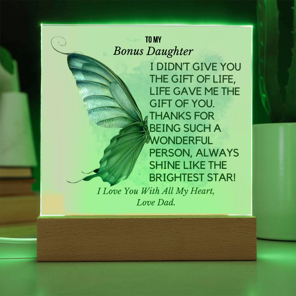 To My Bonus Daughter - Brightest Star Acrylic Plaque