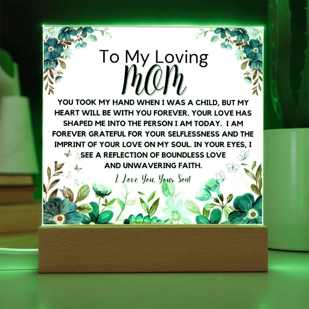 To Loving Mom From Son - Forever Grateful Acrylic Plaque