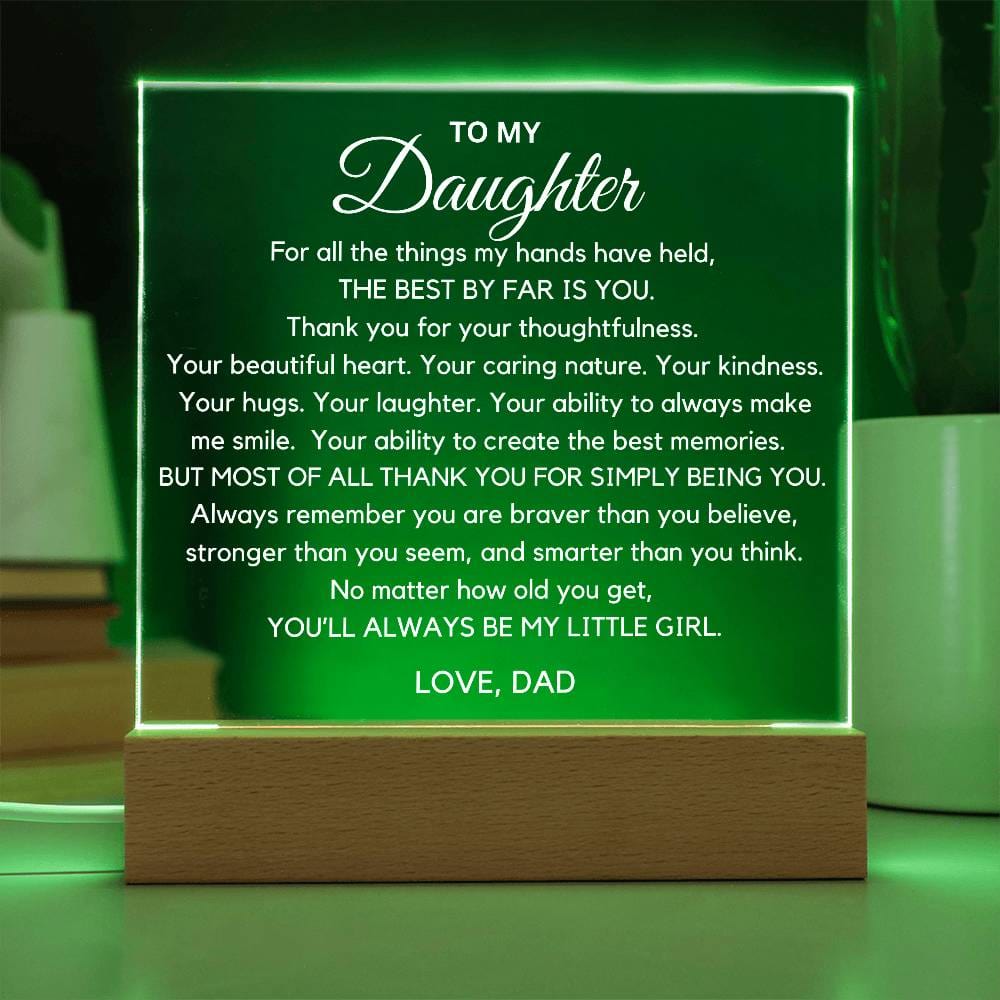 To My Daughter -Thank You - Acrylic Plaque