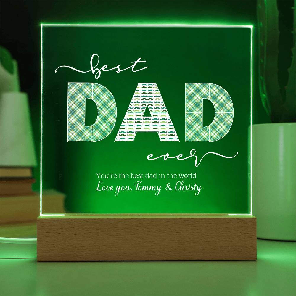 Gift For Dad - Best Dad Ever Acrylic Plaque Lamp