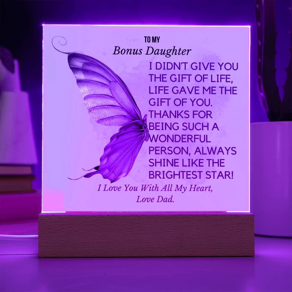 To My Bonus Daughter - Brightest Star Acrylic Plaque