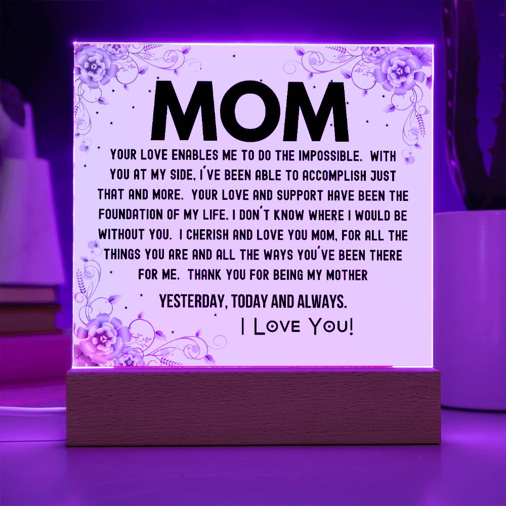 Gift For Mom - I Cherish And Love You Acrylic Plaque