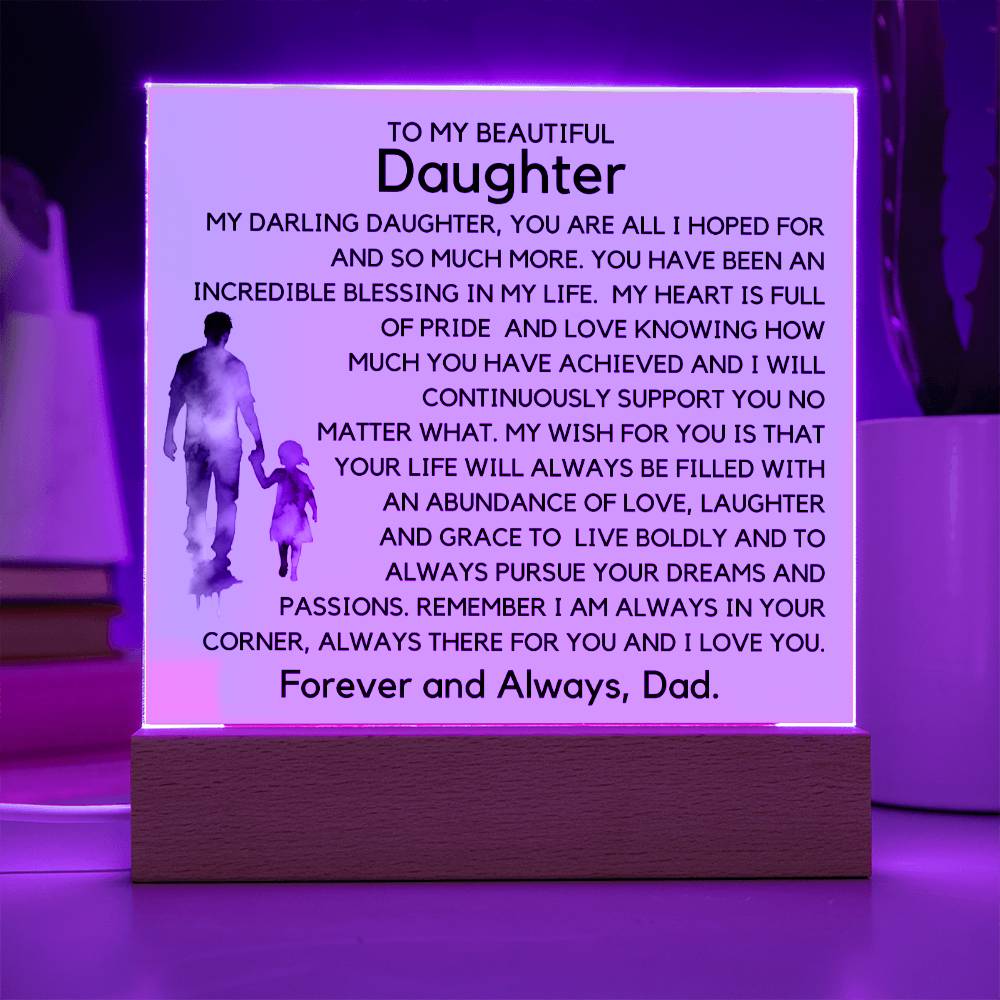 To Beautiful Daughter - Your Dreams Acrylic Plaque