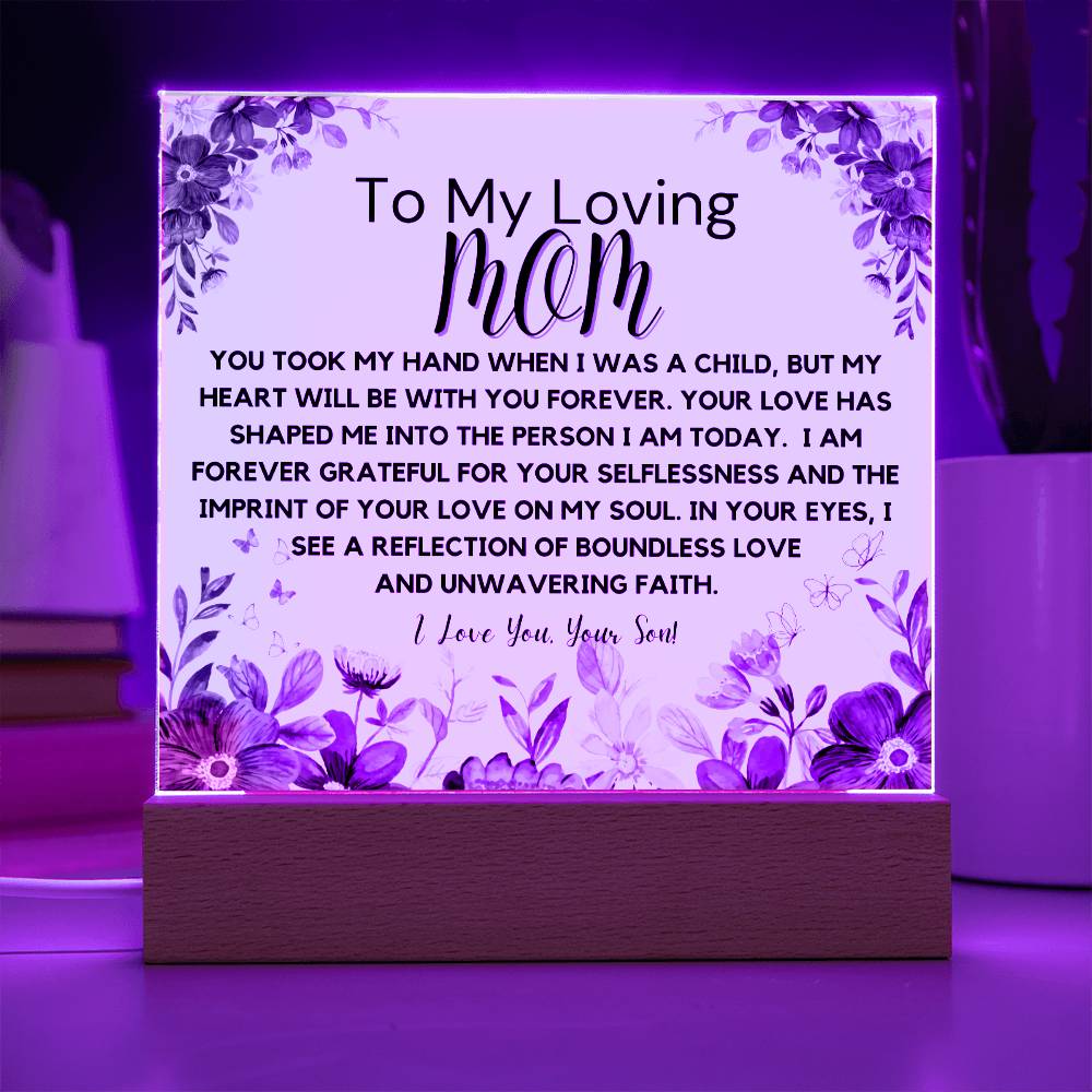 To Loving Mom From Son - Forever Grateful Acrylic Plaque