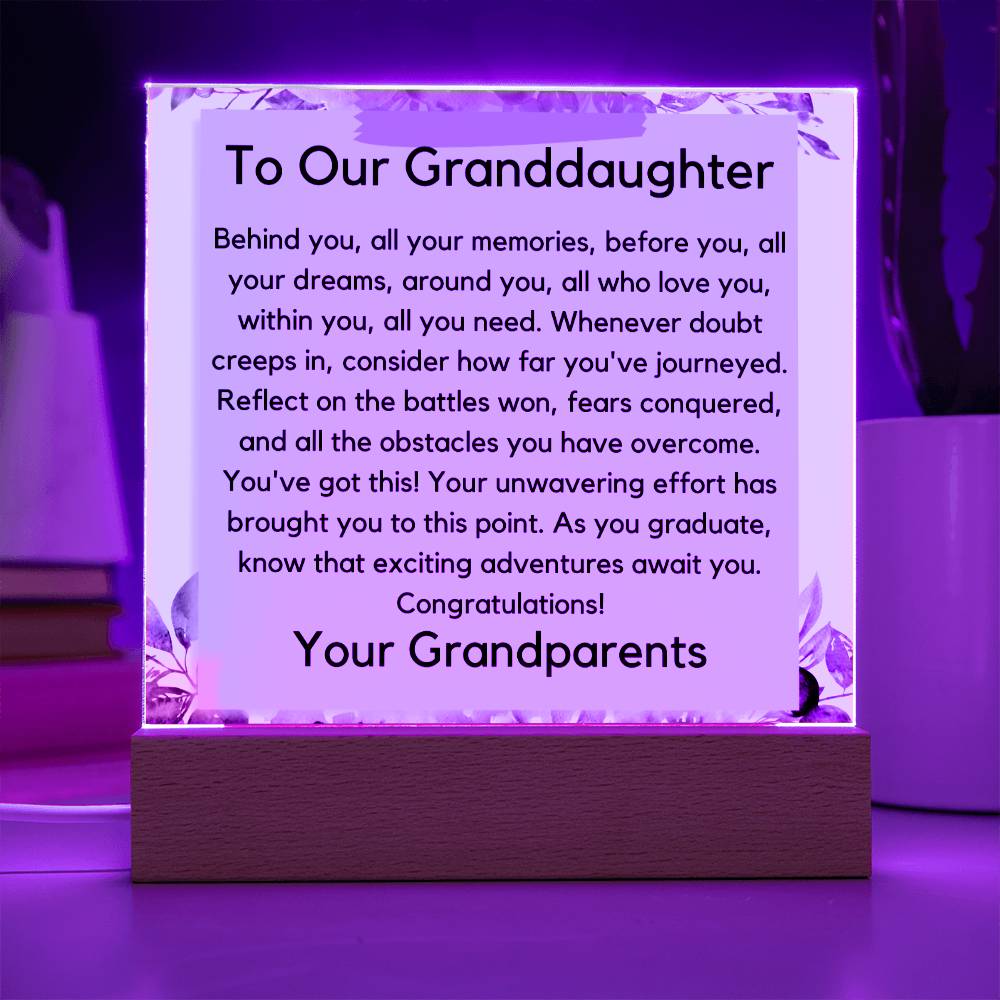 To Our Granddaughter - Congratulations Acrylic Plaque