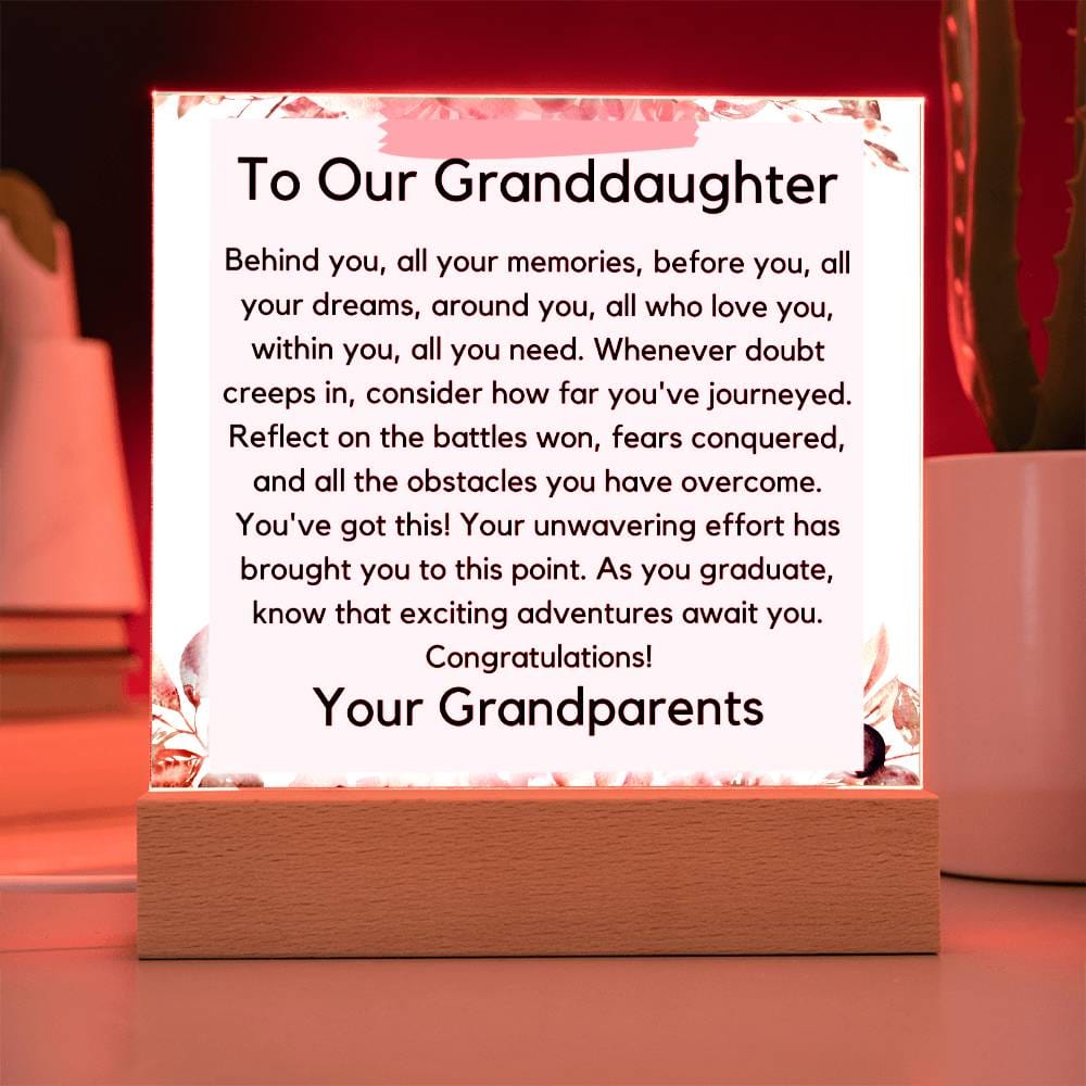 To Our Granddaughter - Congratulations Acrylic Plaque