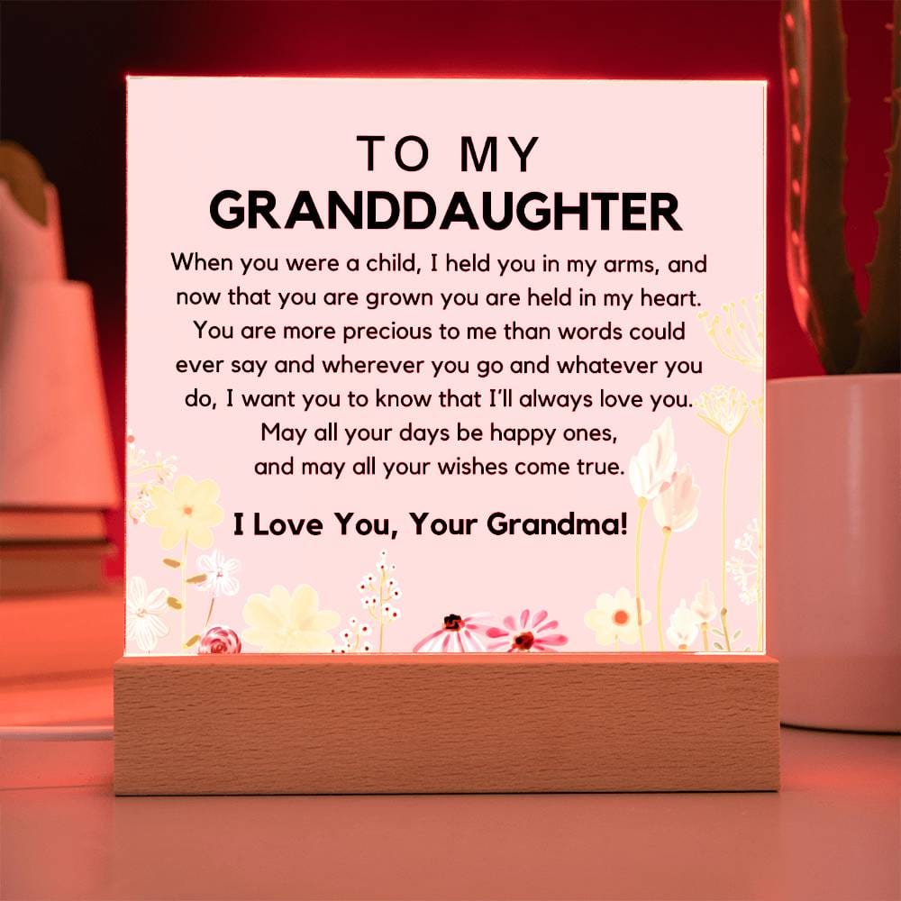 To My Granddaughter From Grandma - You Are Precious Acrylic Plaque