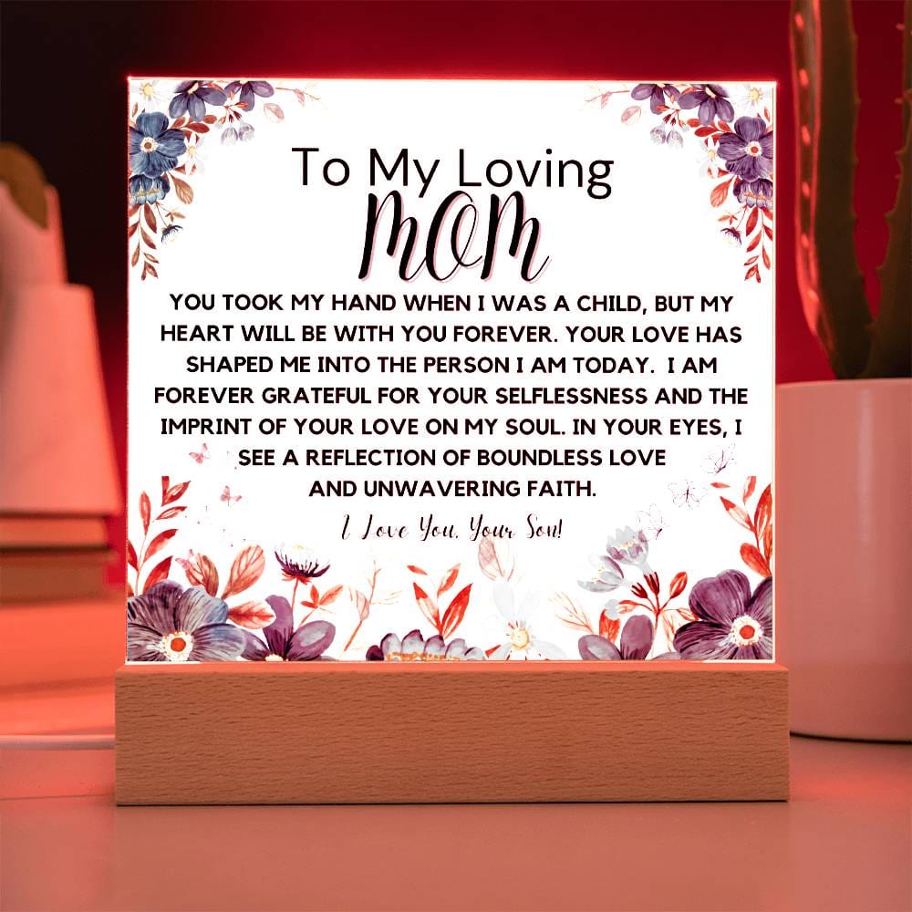 To Loving Mom From Son - Forever Grateful Acrylic Plaque