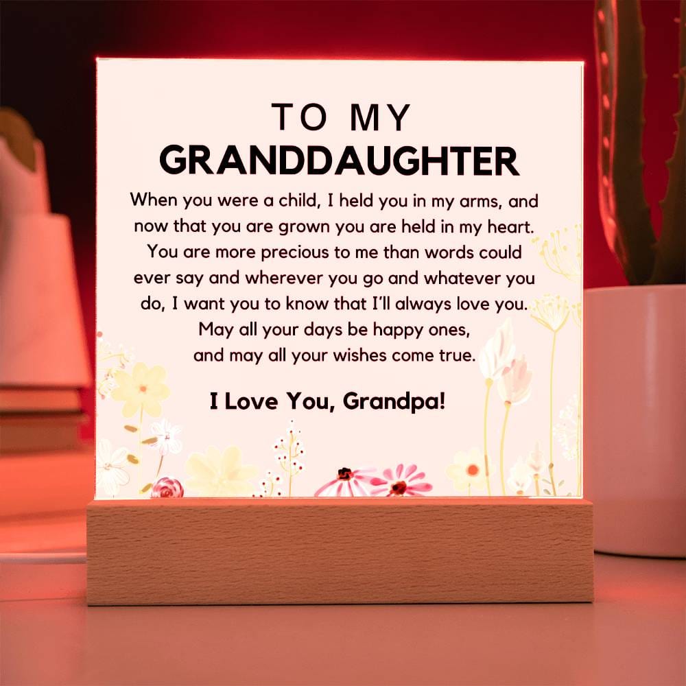 To My Granddaughter From Grandpa - You Are Precious Acrylic Plaque