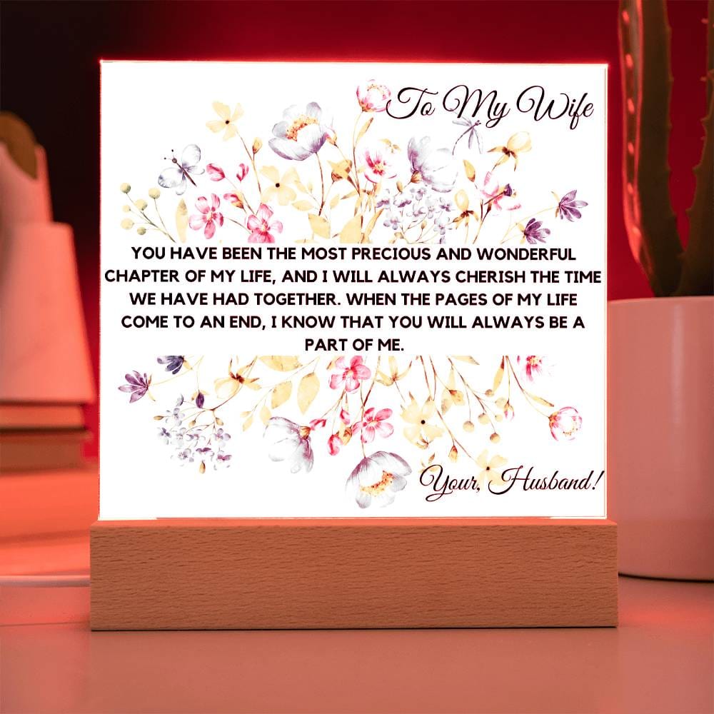 To My Wife - Most Precious Acrylic Plaque