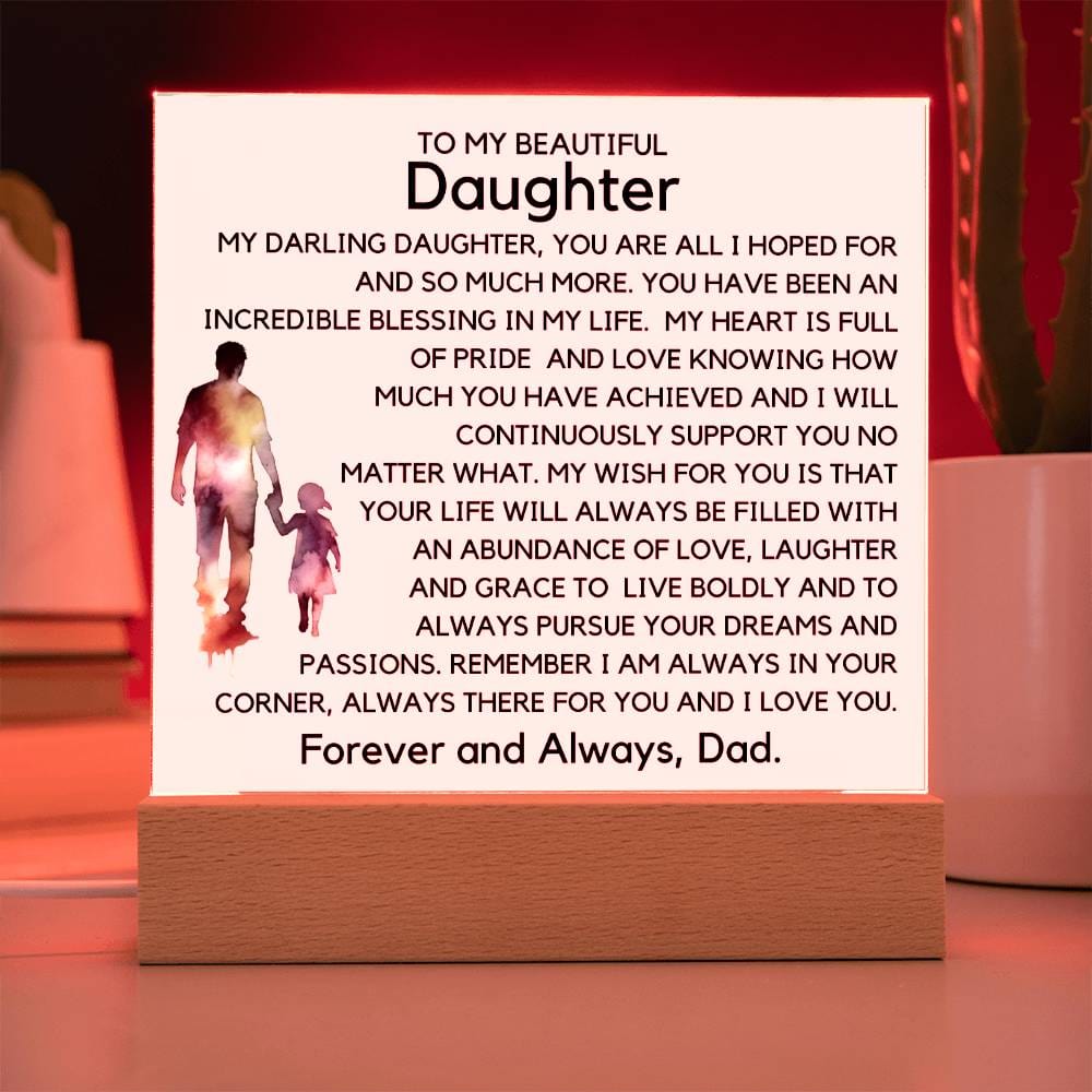 To Beautiful Daughter - Your Dreams Acrylic Plaque